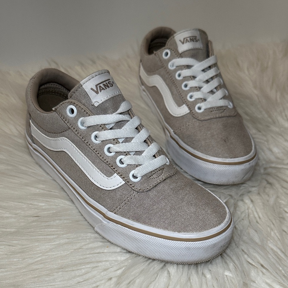 Classic Taupe and White • Ward Vans sneakers